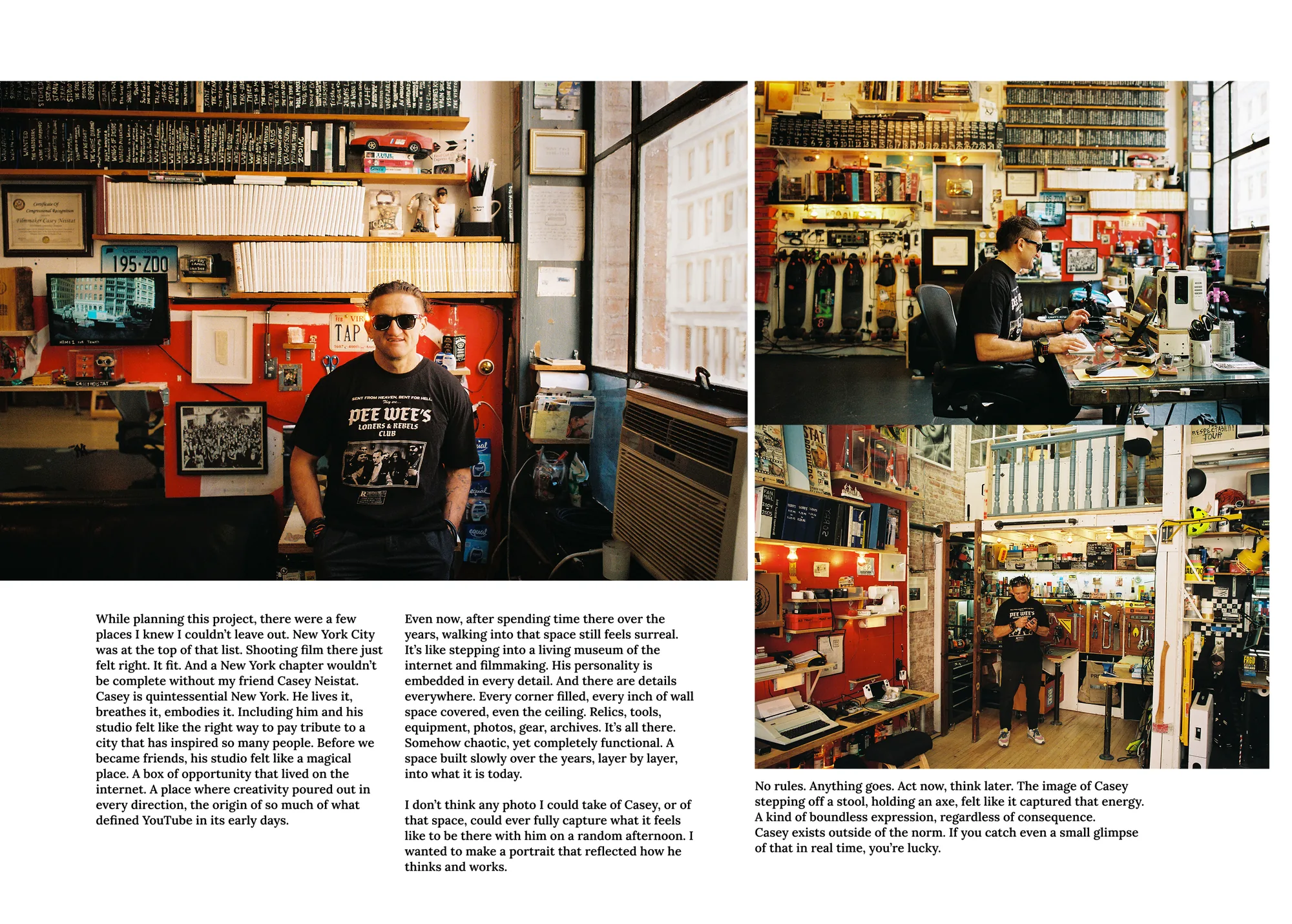 Photo book spread, Casey Neistat's New York studio